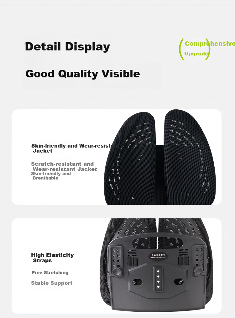 Yuzhaolin Ergonomic Lumbar Support Office Chair Backrest Long Sitting Waist Protector Car Lumbar Cushion Support Pad 12