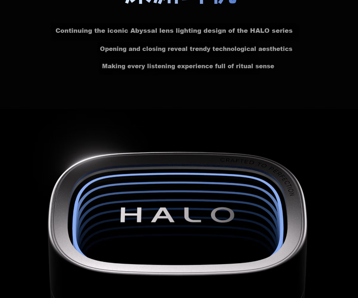 Edifier Halo Buds Semi-In-Ear Trendy Bluetooth Earphones Cyber Abyss Lighting Bluetooth 6.0 41H Long Battery Life Compatible with Apple Huawei Xiaomi Boundary-Breaking Black 6