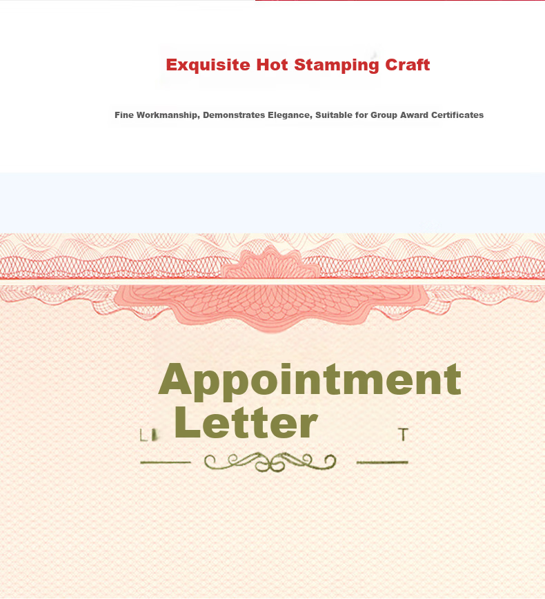 Befon 12K Appointment Letter Inner Pages A4 Size Core Paper for Parent Committee Appointment Letter Class Committee Cadre Appointment Letter Award Certificate Customizable Honor Certificate Inner Page 4
