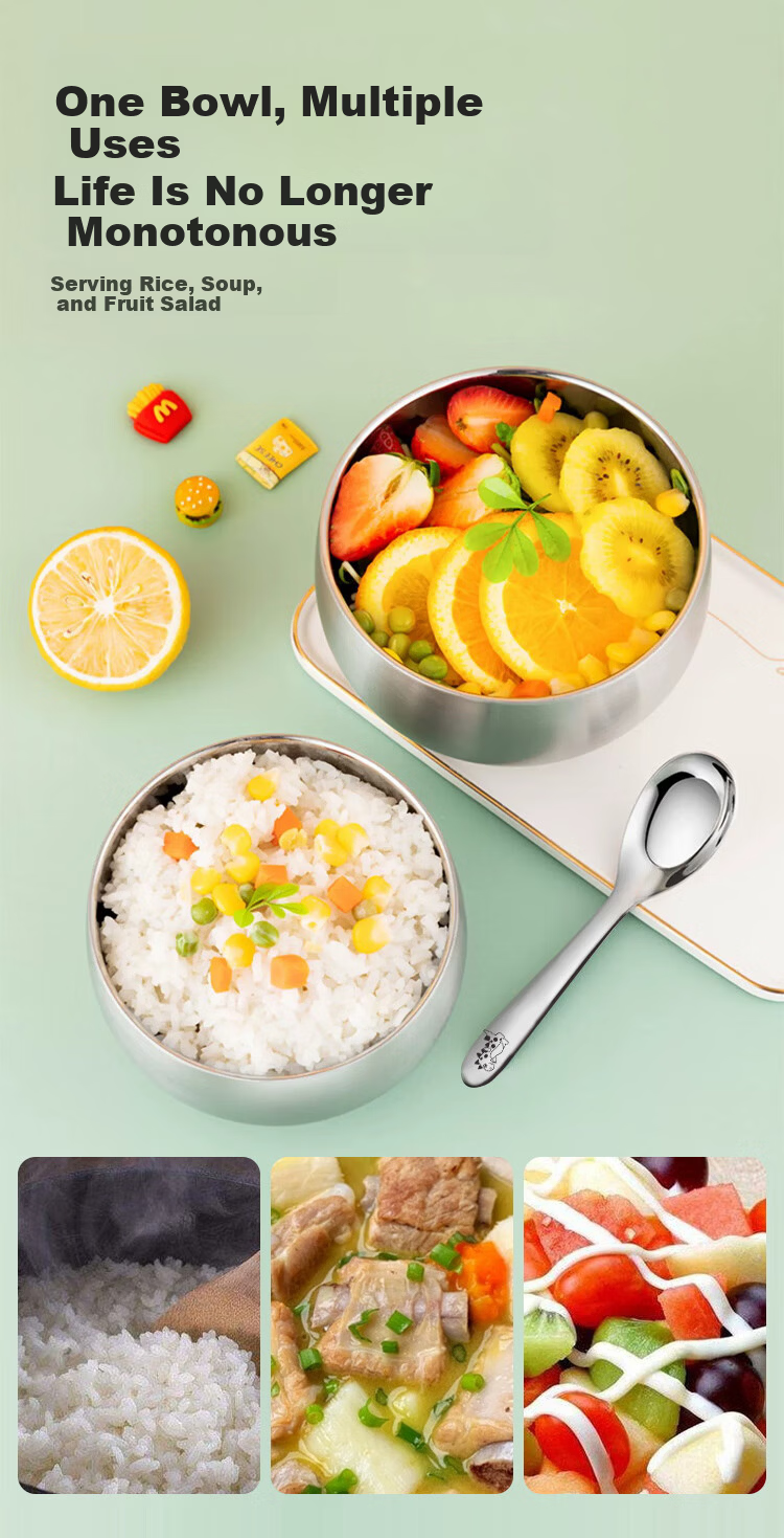 Baoshi PPSU Baby Feeding Bowl Detachable Water Injection Insulated Temperature-Controlled Children's Straw Bowl with Suction Cup Tableware Lunch Box 3