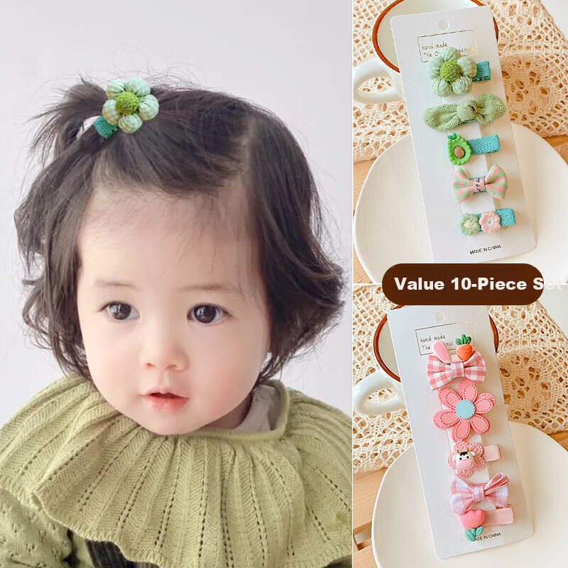NIANFIN Baby Hair Clip for Girls, Cute Non-Damaging Fabric Covered Hairpin, Toddler Hair Accessories
