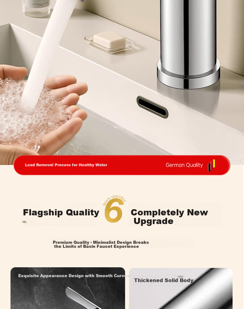 Yipinyinxiang Bathroom Faucet, Hot And Cold Basin Tap, Double Or Triple Hole Washbasin Faucet, Bathroom Tap 5