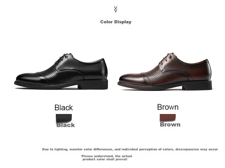 LAORENTOU Pointed Toe Leather Shoes for Men, Casual Soft-Soled Formal Business British Style Work Shoes, 200240 Black Hollow-Out, Size 40 3
