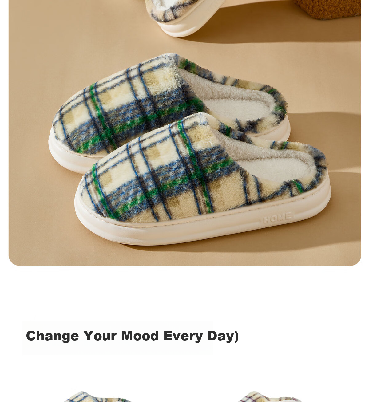 Grace Antibacterial Cotton Slippers Women Autumn Winter 2025 New Indoor Warm Non-slip Thick Sole Plush Slippers Men Couples 19