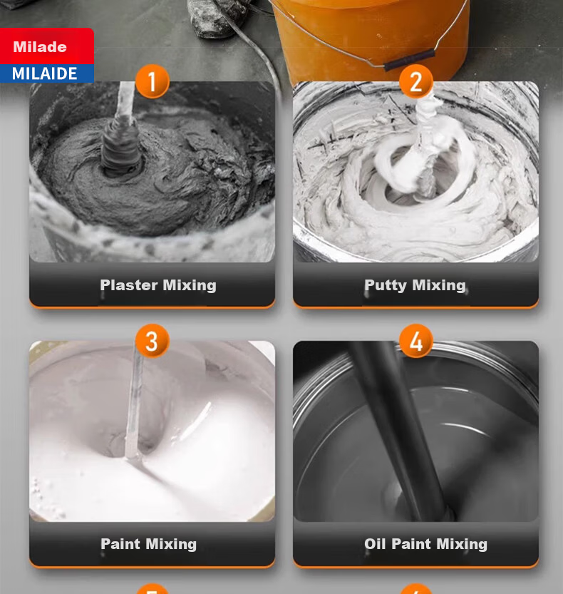 Milade High-Power Electric Mixer for Putty Powder, Cement Mortar, Paint, and Dough Mixing 10