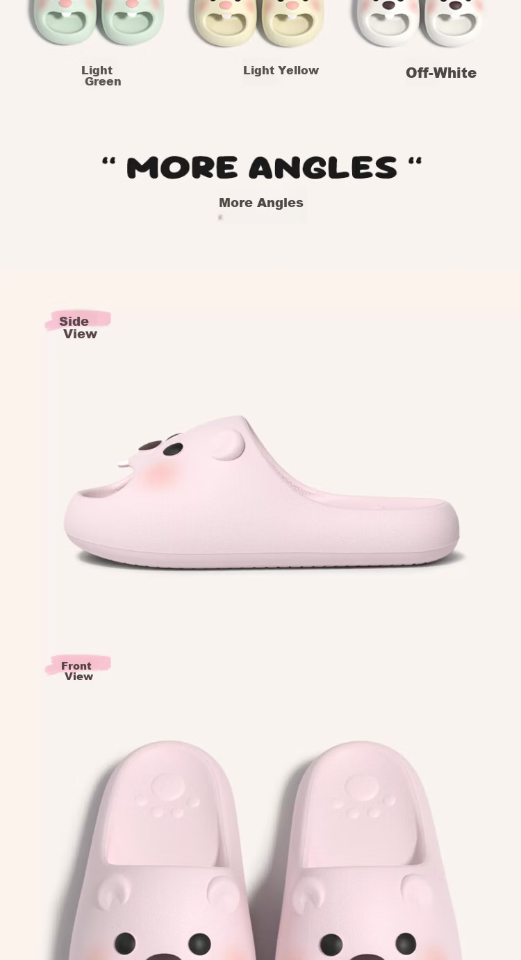 Chedoir Cute Adorable Bear Slippers for Women Summer Outdoor Indoor EVA Non-Slip Comfortable Cool Slippers Female Summer 9