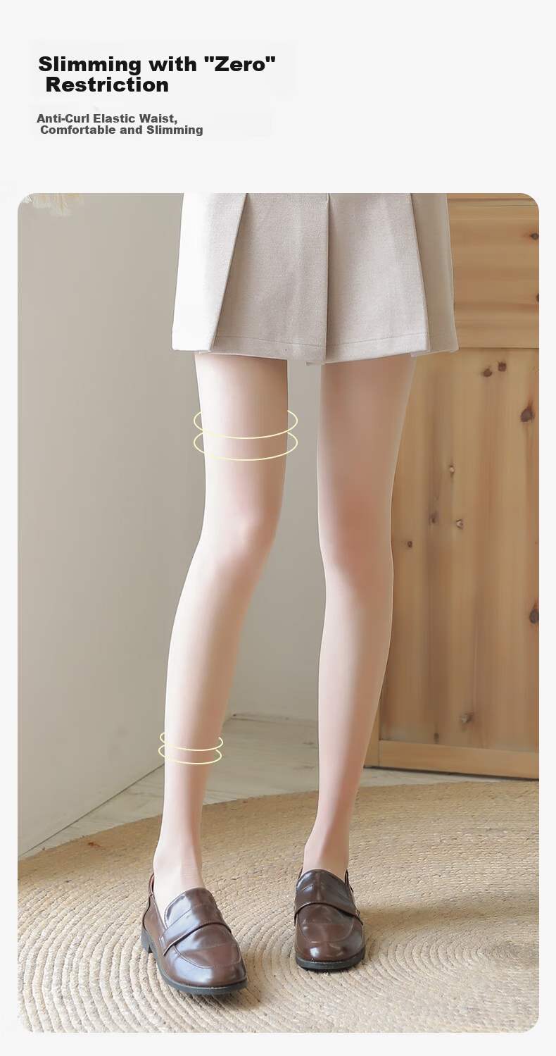LangSha Thin Silk Stockings Spring and Autumn 7A Antibacterial Anti-Snag Over-the-Knee Long Pantyhose Sexy Nude and Black Tights for Women 8