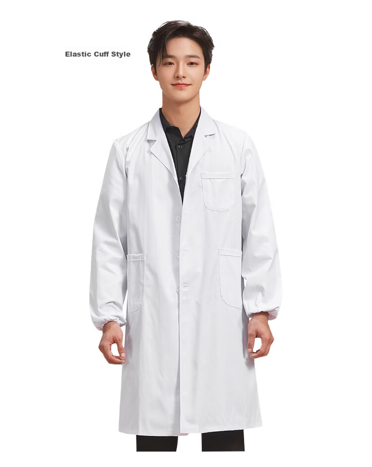 Gongpinxing Men's And Women's Long-Sleeve White Lab Coat, Work Uniform for Interns And Laboratory, Long Sleeves with Button Cuffs 11