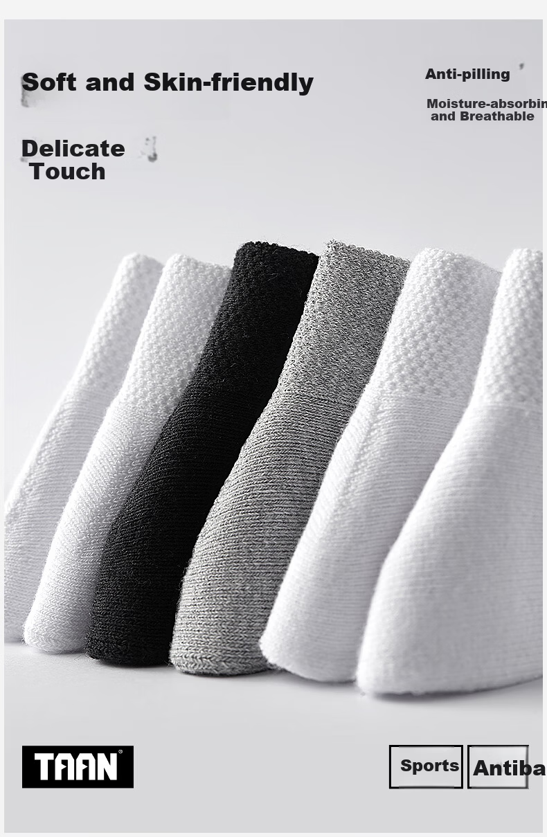 TaanTaan Antibacterial Odor-Resistant Towel Sole Breathable Short Sports Badminton Socks for Men T555 Mixed Colors 3 Pairs Pack 2