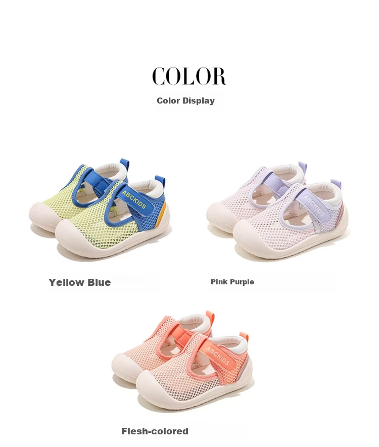 ABC KIDS Breathable Mesh Kids Shoes 2026 Summer New Children's Functional Walking Shoes Pink Purple Size 30 2