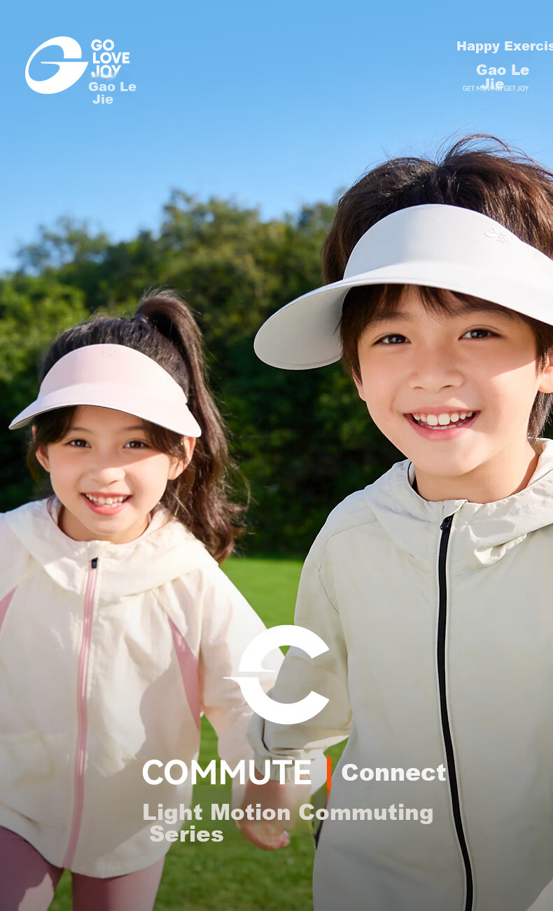 GOLOVEJOY Kids Sun Protection Hat Unisex Summer Outdoor UV Protection Open-Top Sun Hat Black 1