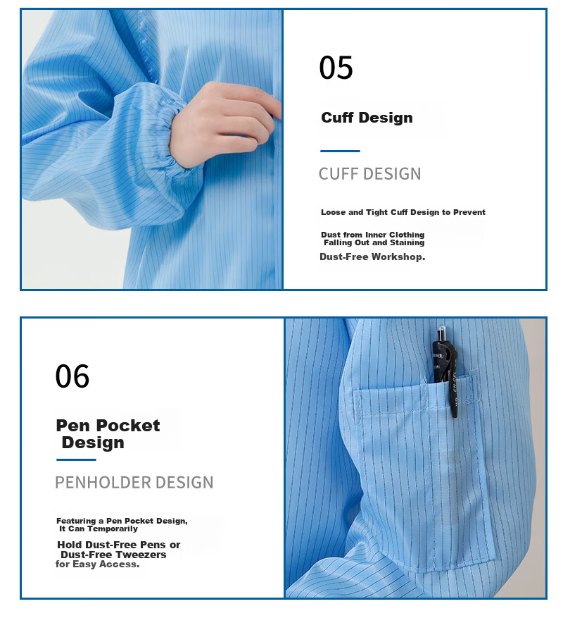 Yigongding Anti-Static Coverall Hooded Dust-Free Suit Workwear Protective Clothing Blue XL 8