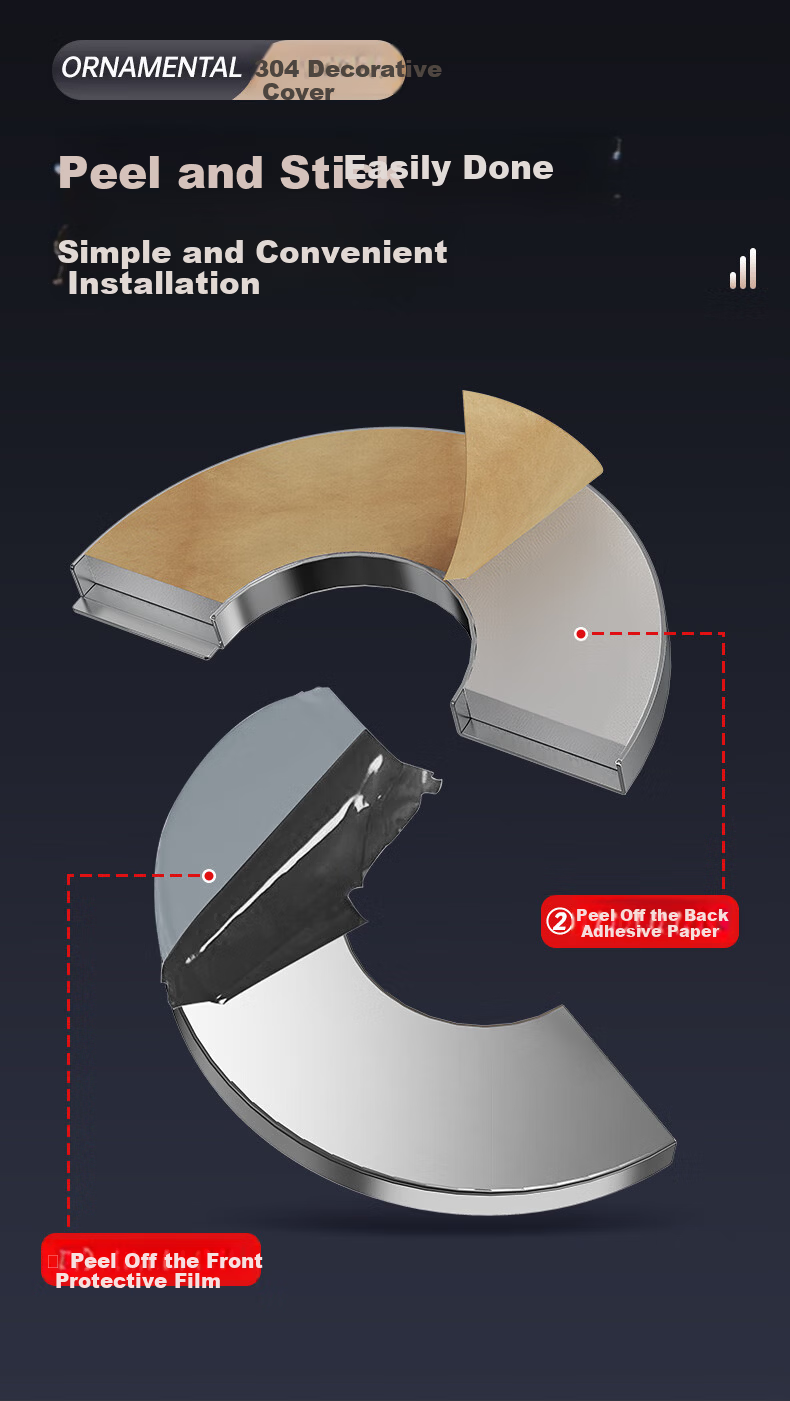 Behind the Scenes Hero Gas Water Heater Exhaust Pipe Decorative Cover Plate Concealment Shield 304 Stainless Steel Air Conditioner Wall Hole Exhaust Pipe Enlarged Thickened Universal No-Disassembly In 8
