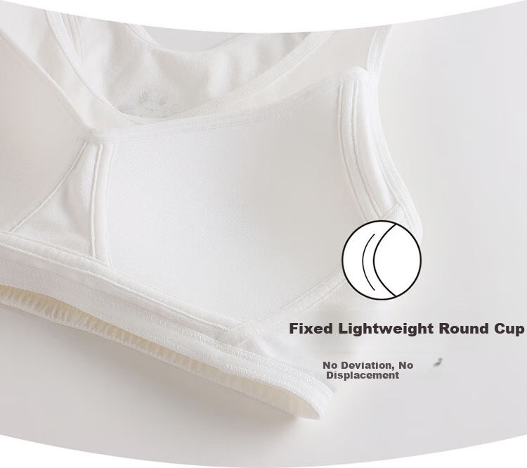 THREEGUN Children's A-Class Antibacterial Developmental Pure Cotton Three-Stage Girls' Student Bra Off-White 150/A75 7