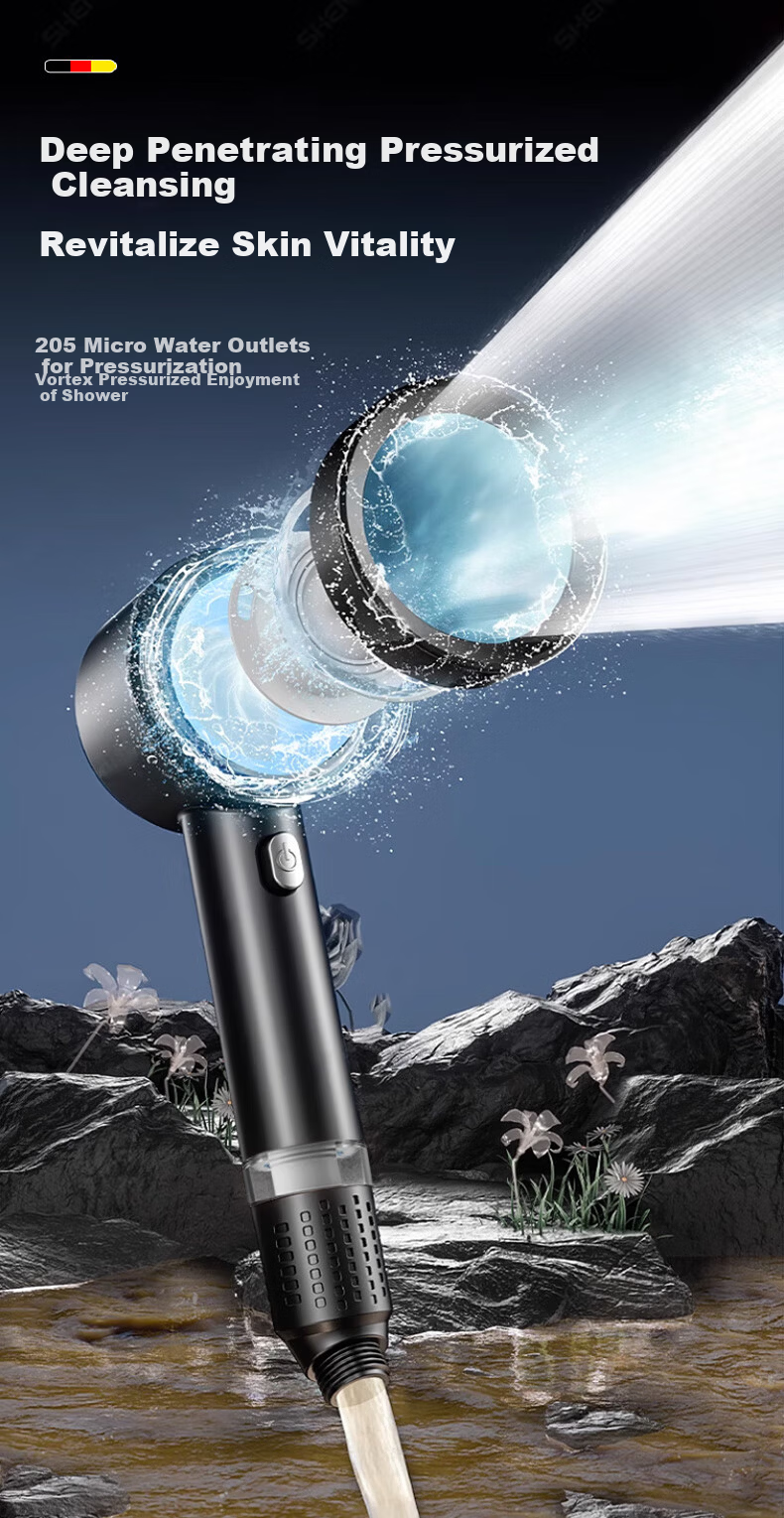 HOMK [Germany] Shower Head LP Series, High-Pressure Filtered Shower Set, Handheld Shower Head Three-Piece Set LP79 10
