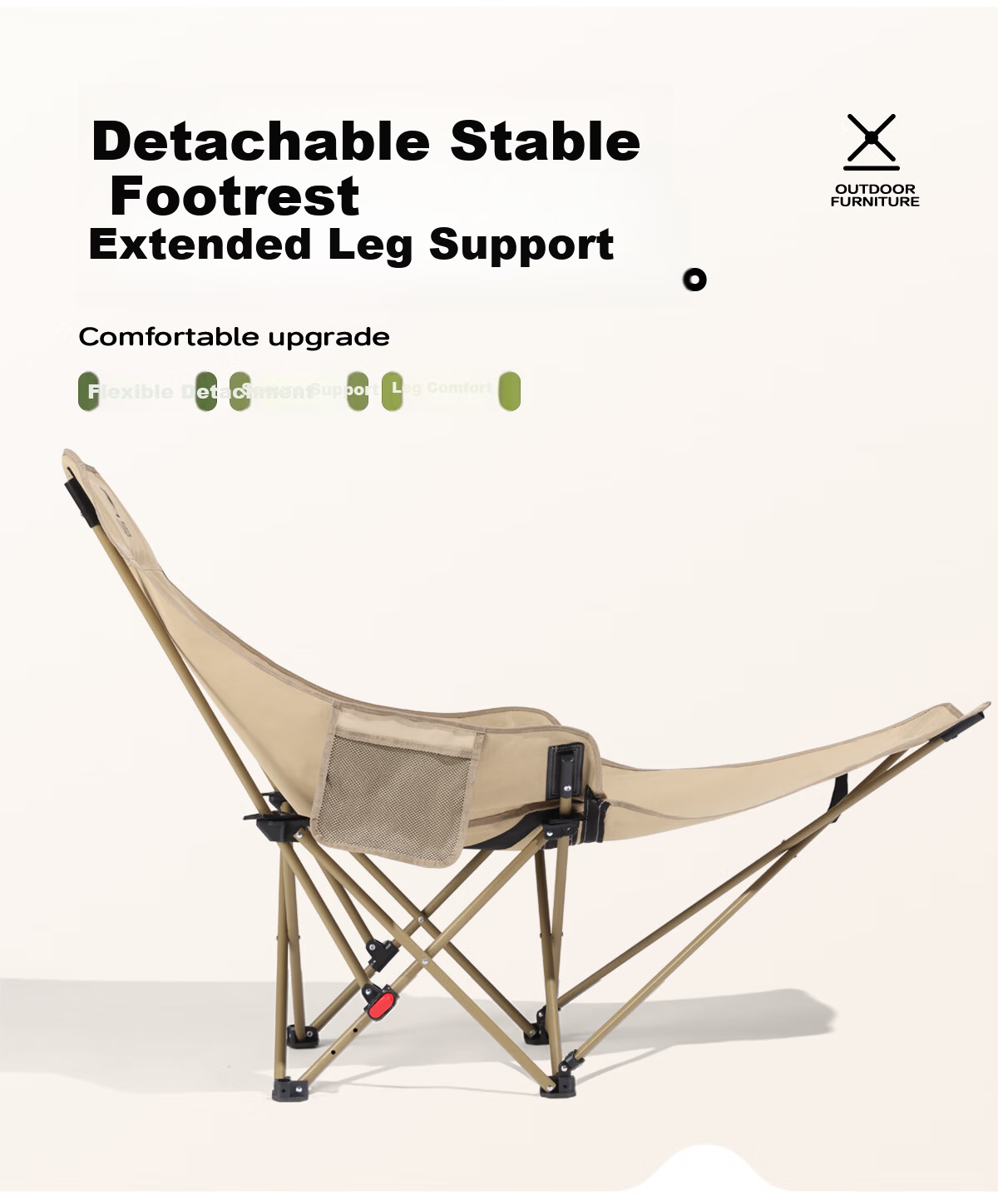 CAMEL Outdoor Folding Chair Moon Chair Adjustable Recliner Portable Lazy Camping Chair Office Nap Chair 3022 6