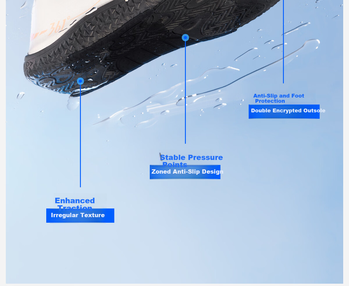 361° Men's Beach Shoes Swimming Shoes Outdoor Creek Shoes Non-Slip Anti-Puncture Adult Barefoot Skin-Friendly Diving Water Shoes 5