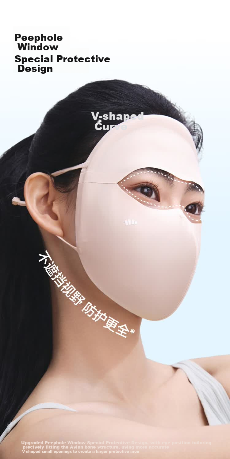 Beneunder Sunscreen Face Mask for Women UV Protection Medical Beauty Full Face Shield High UV Resistance Stylish Face Bikini Cycling Face Guard Mountain Gray 8
