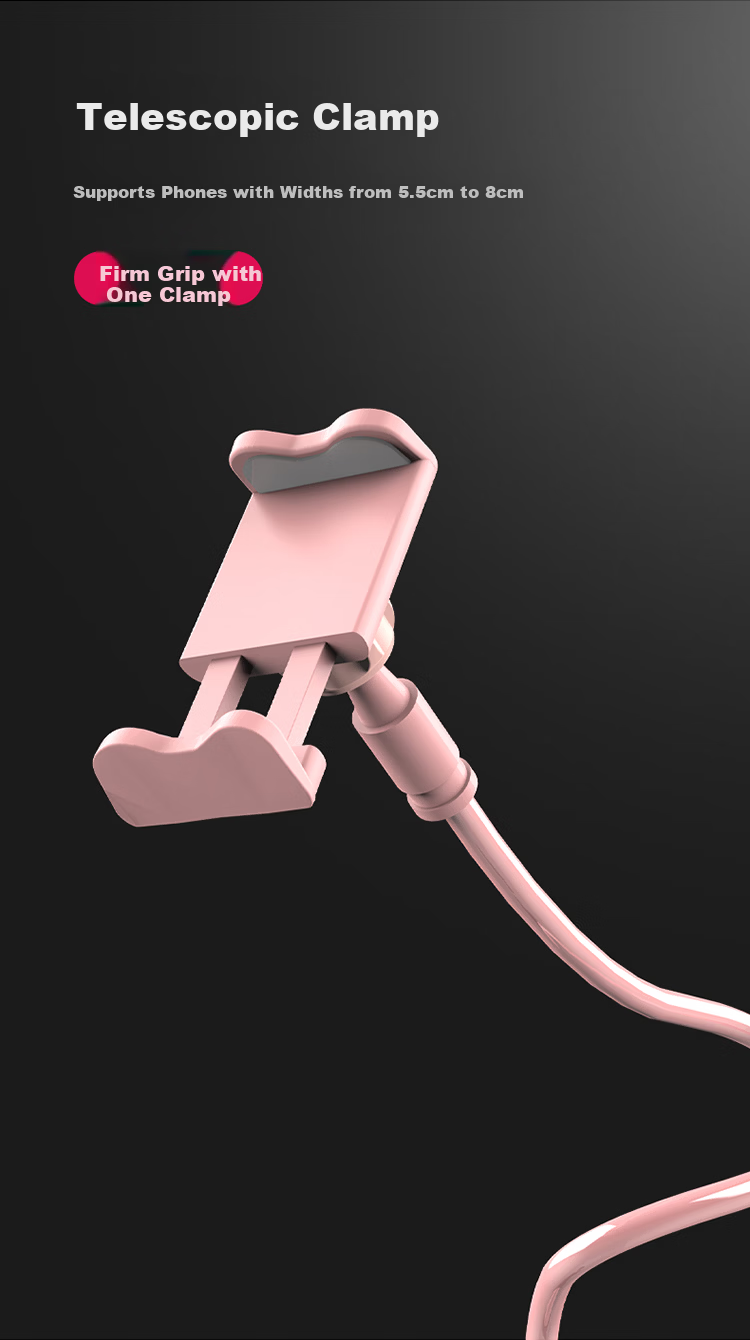 LINGCHEN Phone Stand Bedside IPad Tablet Lazy Holder Bed Clamp Desktop Live Streaming Binge-Watching Multifunctional 360° Adjustable Support Stand Suitable for Apple And Android Phones 6