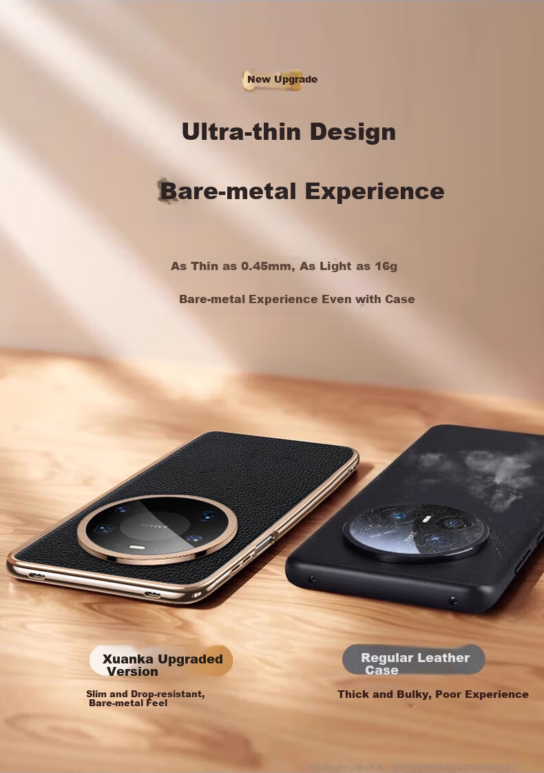 Xuanka [Gilded Genuine Leather with Lens Film] Huawei Mate80 Phone Case Mate80 Pro Protective Cover Matte Leather Electroplated Lens Full Coverage Ultra-Thin Shockproof Unisex 3