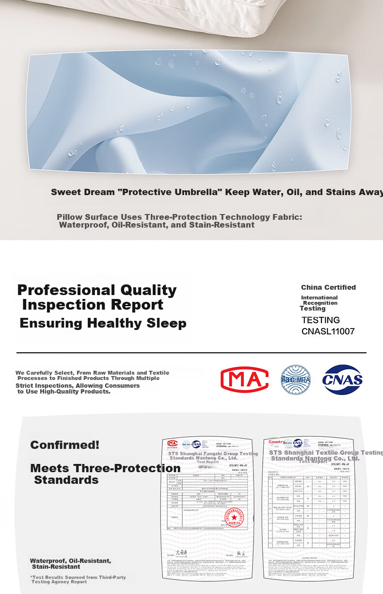 HLA A-Class Cotton Three-Protection Pillow Core Antibacterial Mite-Resistant Oil-Resistant Fiber Pillow Deep Sleep High Pillow Pair 4