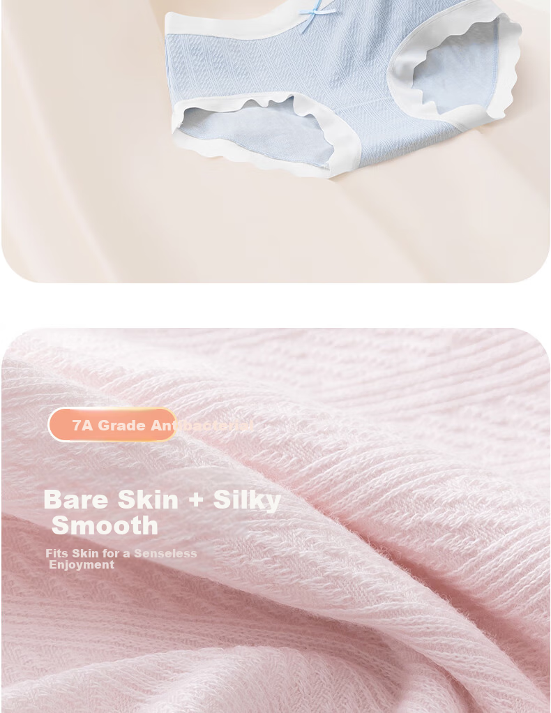 Langsha Girls' Cotton Briefs for Children, Junior High School, Triangle Underwear, Mid to Large Size, Developmental Stage, Class A 2