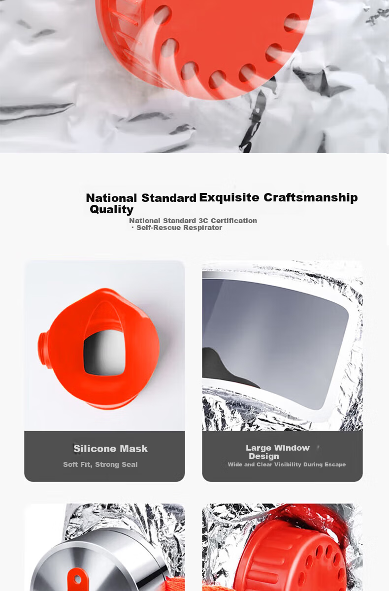 Xinghua'an Children's Silicone Glow-in-the-Dark Firefighting Gas Mask Smoke Protection 3C Escape Respirator 14