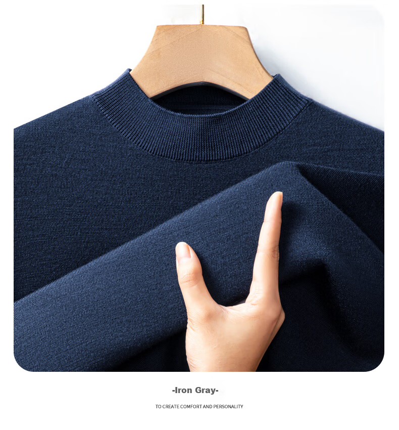 Hengyuanxiang Fine Spun Wool Thickened Half Turtleneck Men's 100% Pure Wool Winter New Knit Sweater Machine Washable 15