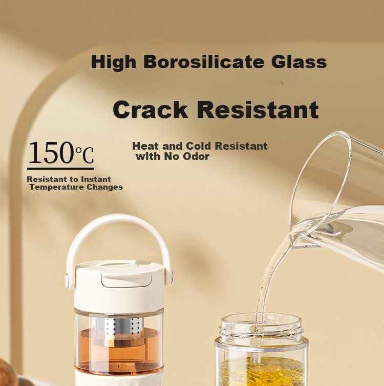 Germ Tea Separation Glass Cup for Women High-Value Floral Tea Water Cup Office Brewing Tea Cup Gift Cup 500ML Purple 4