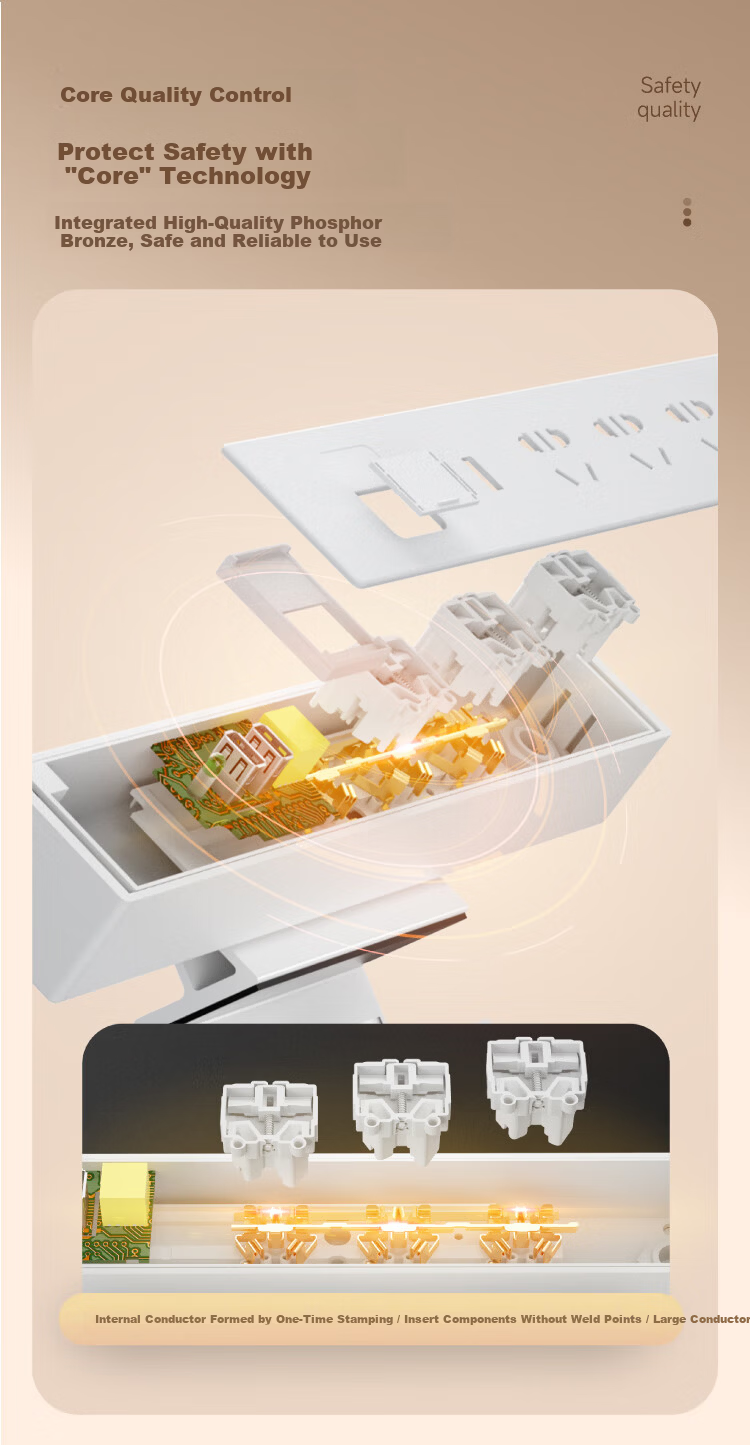 Comfort Desktop Clamp Power Strip Multi-Functional No-Drill Clamp Socket Extension Cord for Home Dorm Office Desk 3