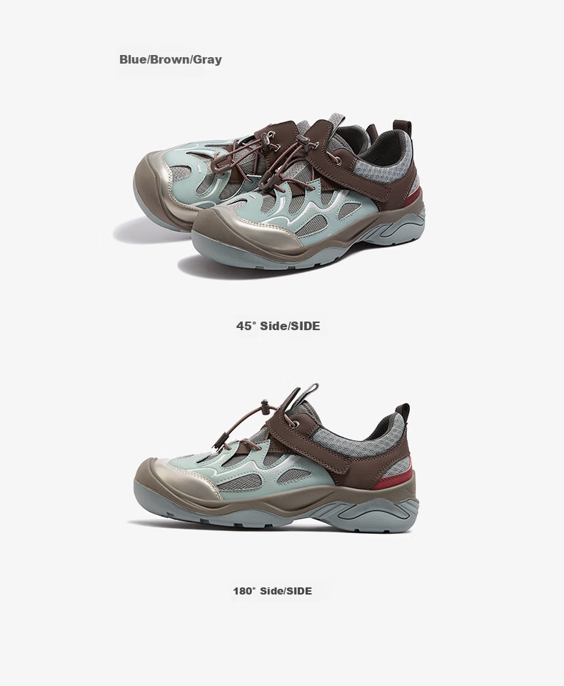 CAMEL Cute Ugly Style Women's Mountain Colorblock Mesh Outdoor Casual Shoes L26S255077 Blue/Brown/Gray Size 39 19