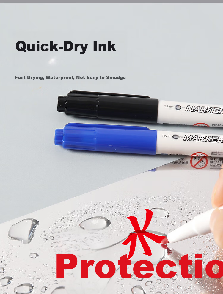 JD Jingzao Popular Double-Ended Hook Line Pen Quick-Dry Waterproof Oil-Based Marker Student Art Drawing Marker Set Mixed Colors (8 Black + 2 Blue + 2 Red) 12-Pack 3