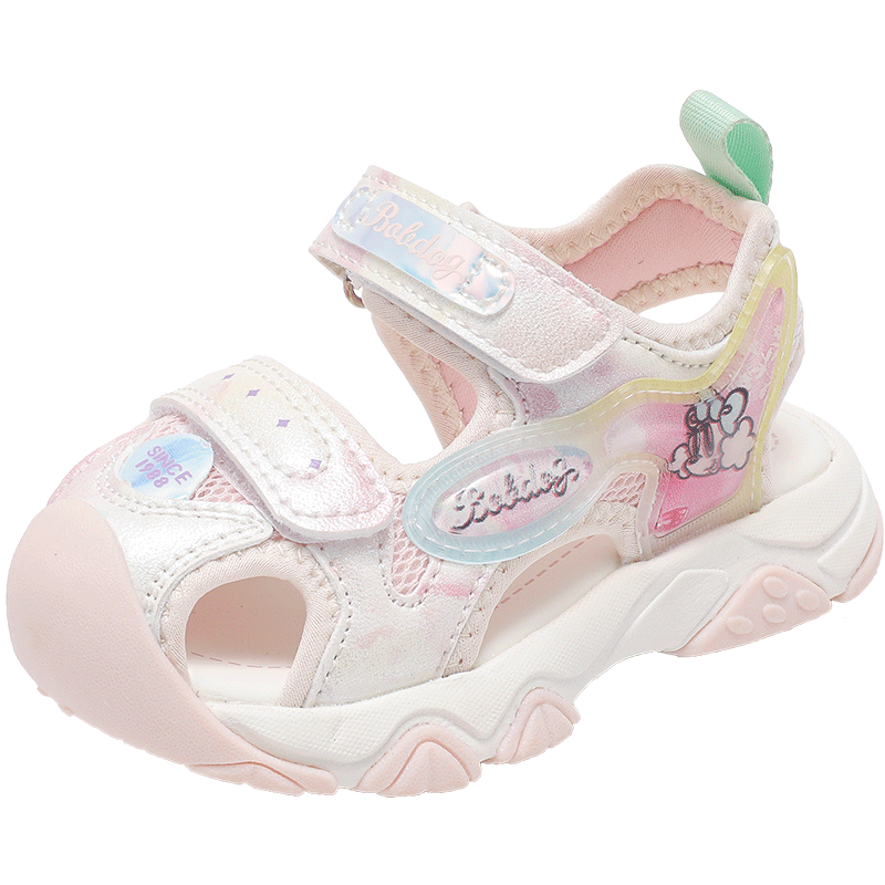 Babu Bean Toddler Girls' First Walking Shoes Summer Comfortable Breathable Closed-Toe Sandals 105352071 Sakura Pink/Beige Size 28
