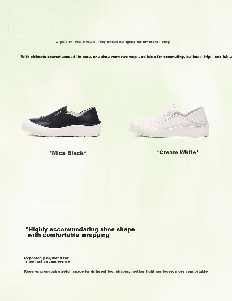 Le saunda Active Series 2026 Spring New Slip-On Casual Genuine Leather White Sneakers Women 7M38102 Cream White OWL34 3