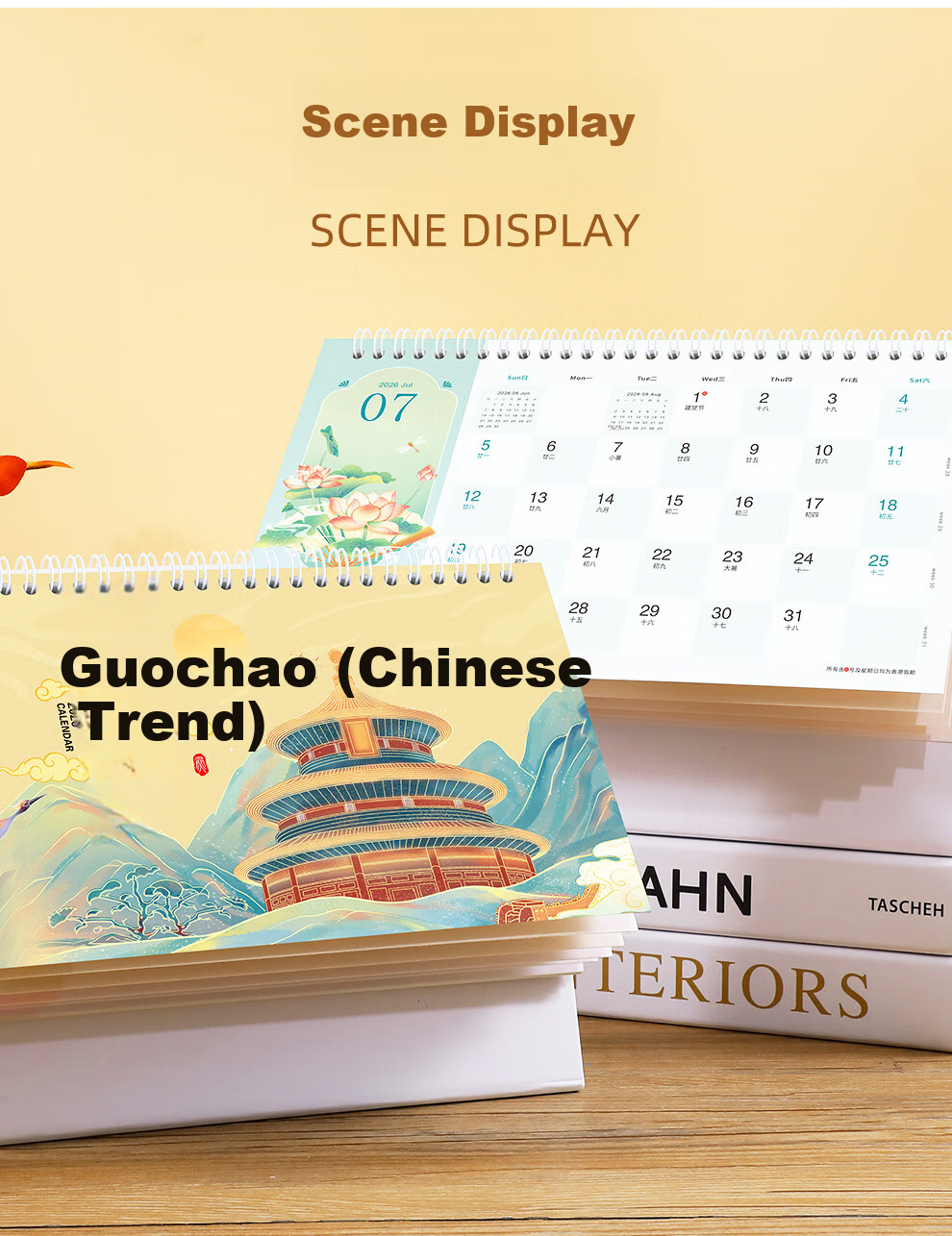 Langjie 2026 Desk Calendar Horse Year Large Grid Writing Planner Office Desktop Calendar Customizable 10