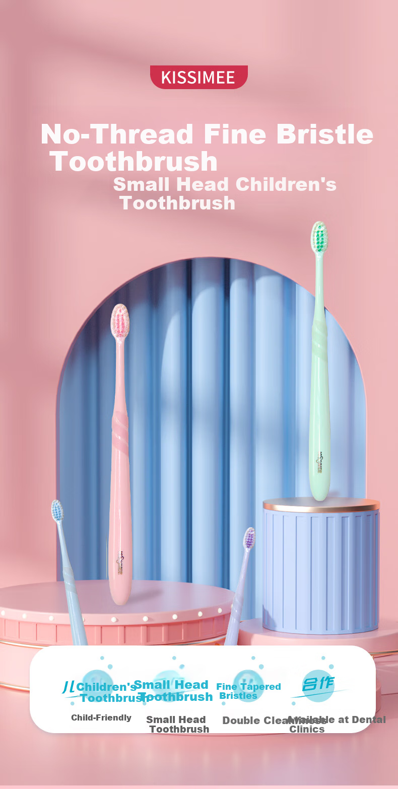 Qizhimei Children's Soft Bristle Toothbrush Set of 3 - Kids' Gum Care Toothbrush with Rounded Tips 1