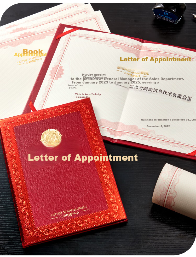 DSB (Disbi) 12K Appointment Certificate Cover Company Employee Award Certificate Glossy Medal Style 1 Book (Includes 2 Inner Pages) 051032 11