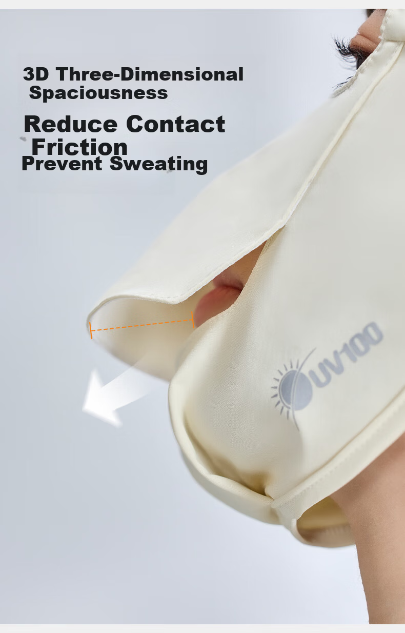 UV100 Taiwan Medical Post-Surgery Sunscreen Face Shield for Women UV Protection Face Bikini with Open Mouth Mask 26534 Dark Night Black 18