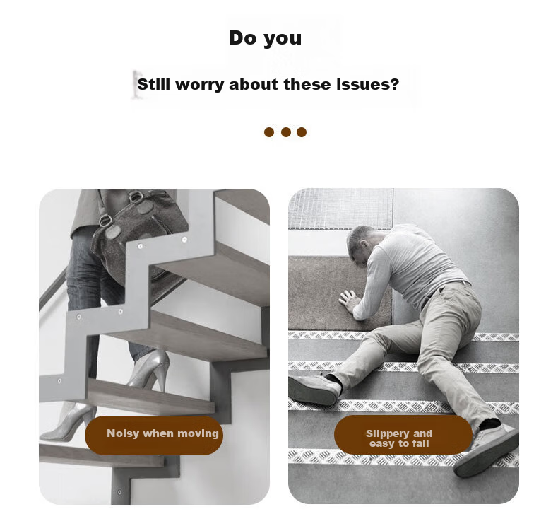 Omai Floor Sticker Static-Free Non-Slip No-Glue Carpet Sticker 20x70cm Beige for Living Room Bedroom Stairs Mat 3