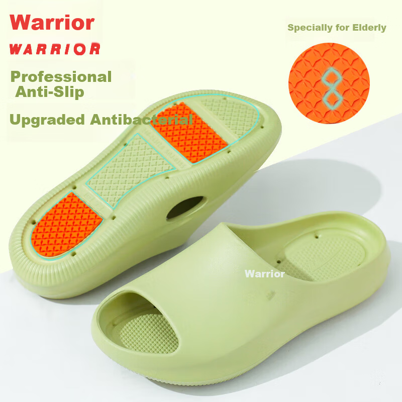 Warrior Non-Slip Slippers Professional Bath Outdoor Silent Antibacterial Unisex HL0385 Green Size 40-41