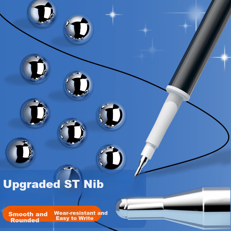 M&G Heat Erasable Black 0.5mm Retractable Gel Pen Refills ST Ultra Fine Signature Pen Refills Student Office Replacement 9602A 10-Pack