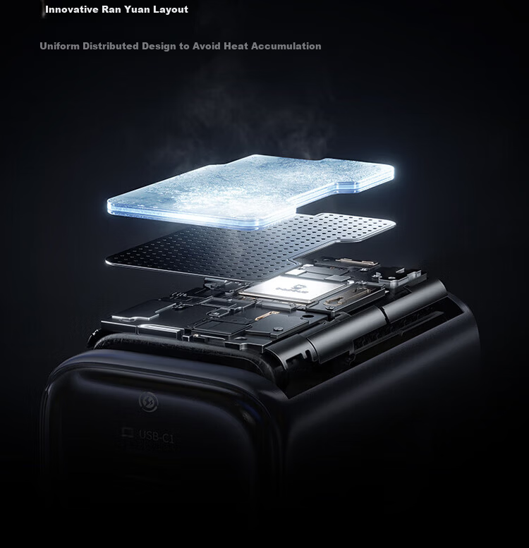 Baseus 65W GaN Charger Compatible with 45W Apple 17/16, Samsung, Huawei Phones, MacBook Pro Laptop Type-C PD Fast Charging, Star Black 21