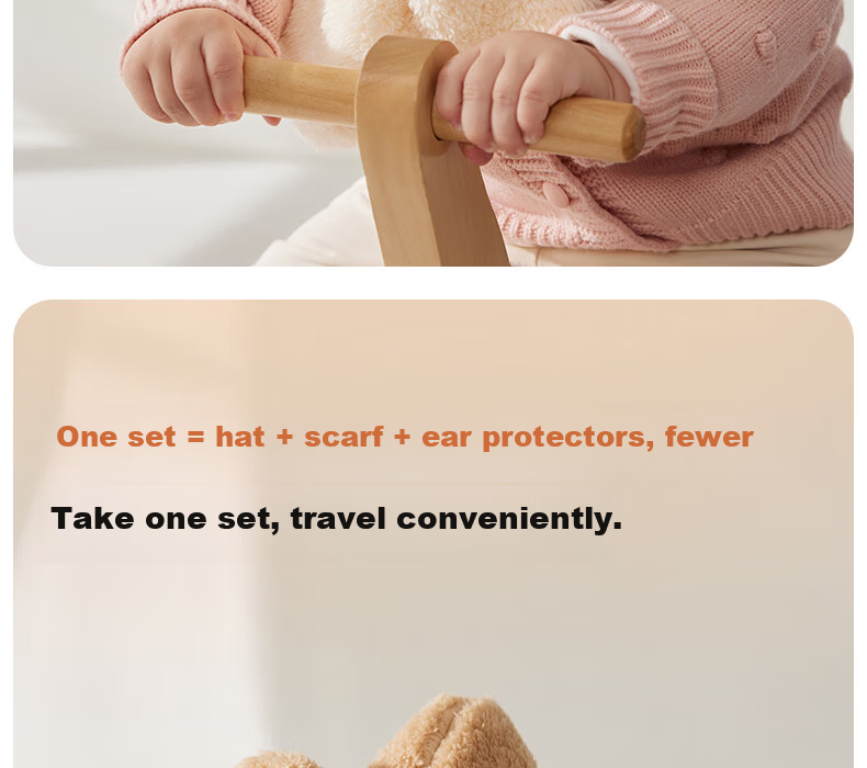 Beitais Baby Hat and Scarf Set, New Autumn Winter Thickened Windproof Neck Warmer for Boys and Girls 20