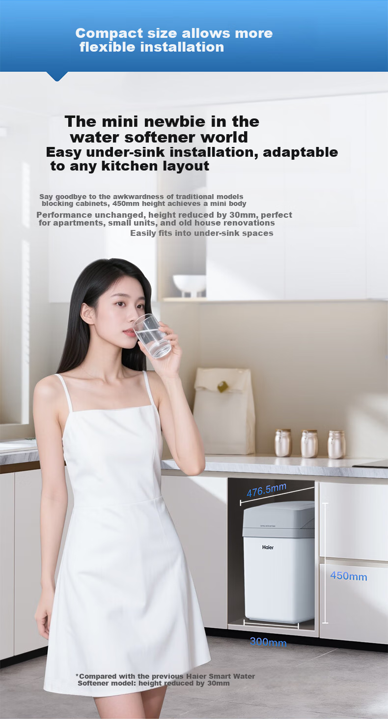 Haier ZhiMei PRO Household Central Water Softener 1.3T High Flow Under-Sink Compact Whole House Water Purifier Softener Scale Removal (Upgraded Rohm and Haas) 4