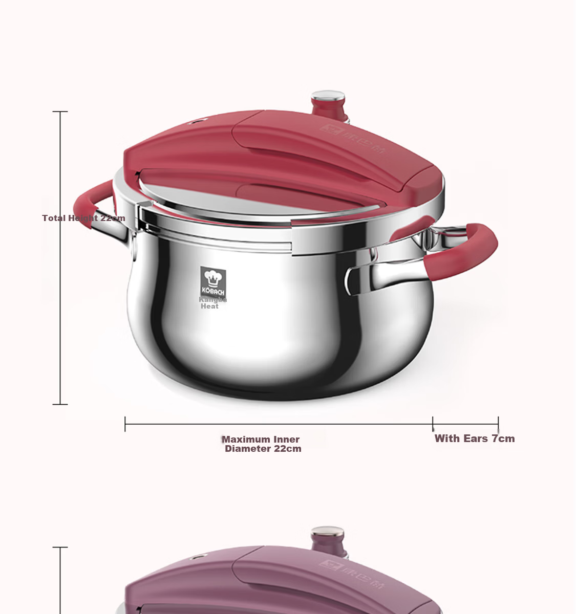Kambach Pure Titanium Pressure Cooker Single-Handed Opening Multi-Safety Explosion-Proof Foldable Standing Lid Compatible with Induction and Gas Stoves 21