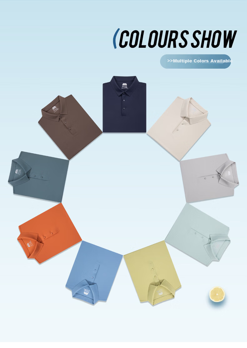 ROMON 7A Antibacterial Short Sleeve Polo Shirt Men Summer Cool Touch Sun Protection Business Shirt 7