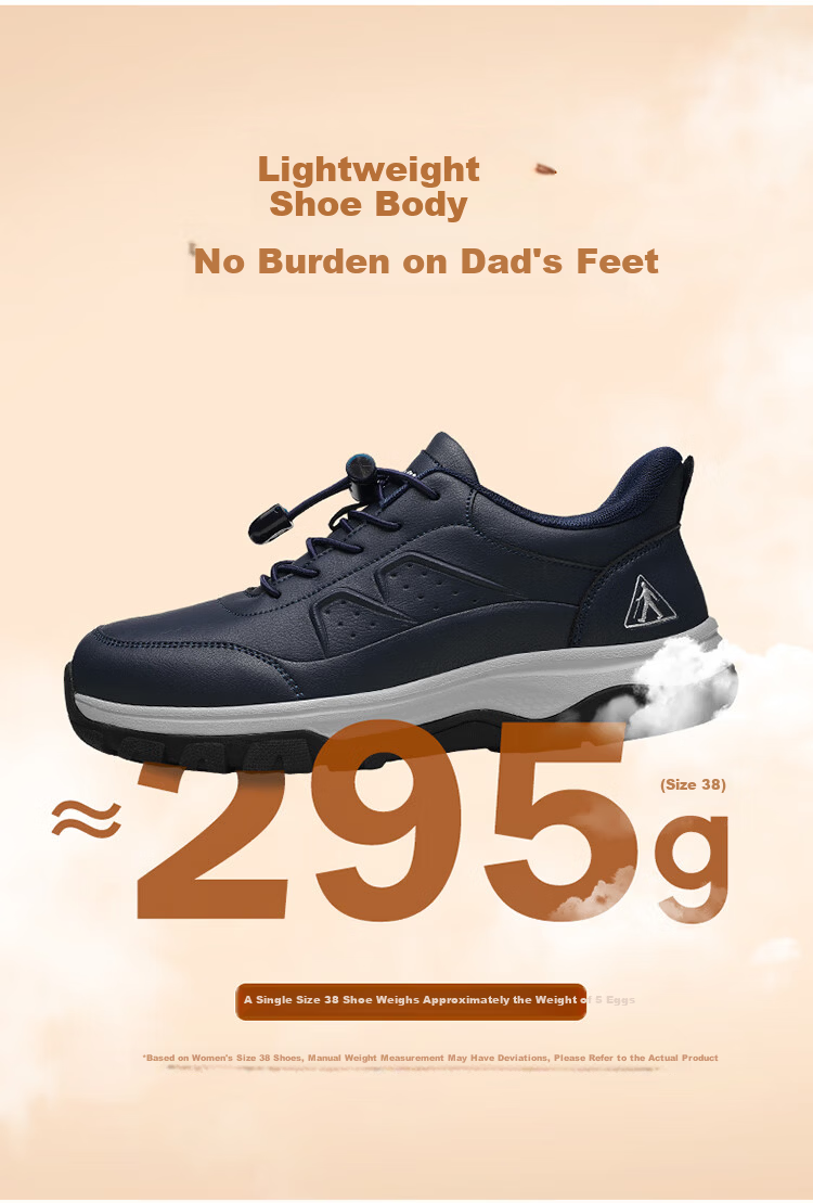 Zulijian 2026 New Autumn Winter Leather Casual Shoes Lightweight Soft Sole Dad Shoes Outdoor Middle-aged and Elderly Non-slip Sports Men's Shoes 3