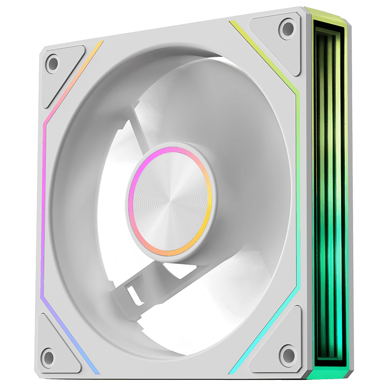 Segotep Hongmeng U120 White Forward ARGB Prism Computer Case Cooling Fan (Seven Blades / Intelligent Temperature Control / Silent Low Noise / High Speed / Vibration Reduction)