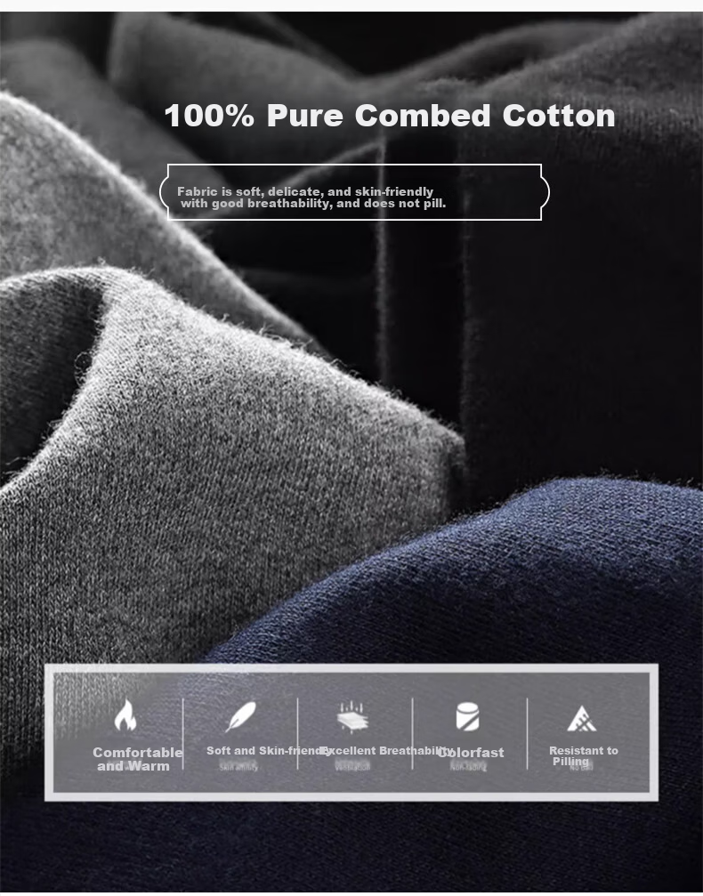 Hengyuanxiang [Large Size Men's Autumn Pants] 100% Pure Cotton Thin Plus-Size Antibacterial Thermal Underwear Base Layer Cotton Pants Spring And Autum 7