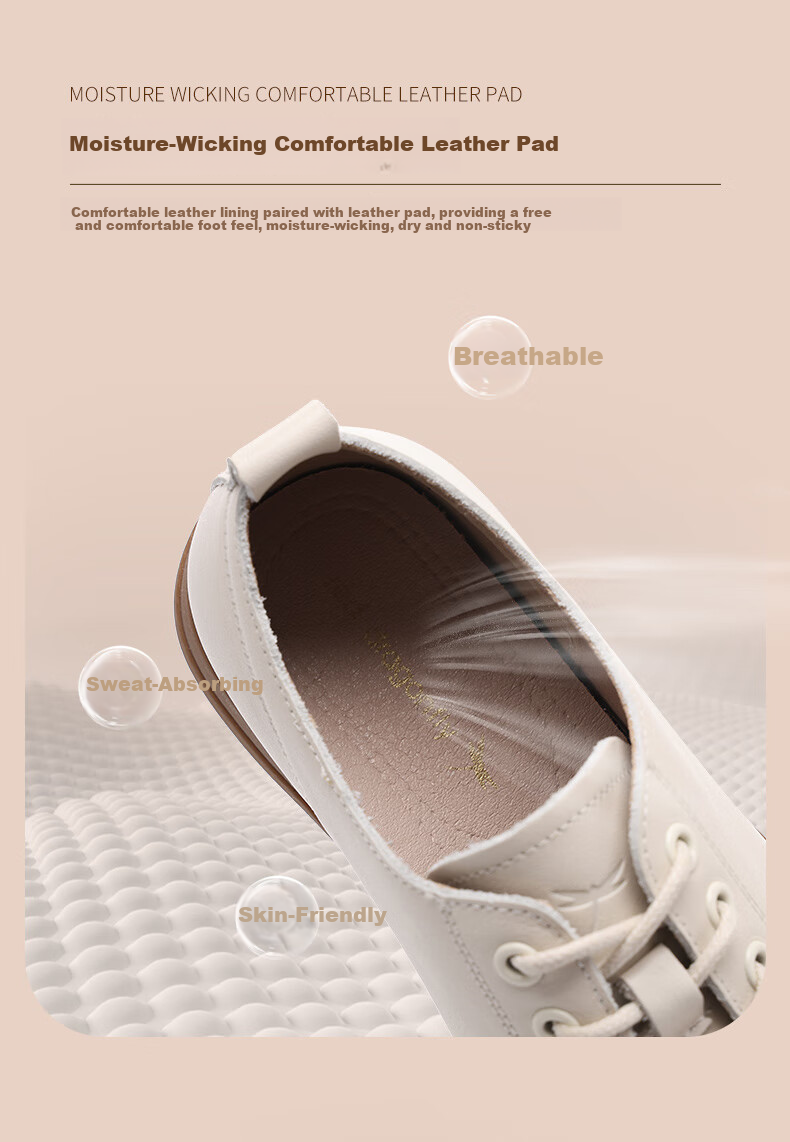 Red Dragonfly Women's Casual Shoes Versatile INS Trend Soft Sole Sports Shoes Korean Style WLB155111 Beige Size 38 2